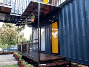 Blue Shipping Container Home