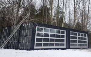 double glass container garage