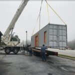 appalachian container cabin legacy construction loading crane
