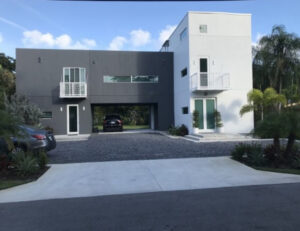 Davie Container Home front and driveway