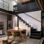 Huiini Shipping Container House dining table and stairway