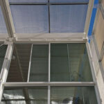 Mojave Container Studio ceiling and glass window