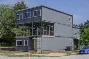 Sheridan Container House front angled