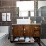 Whiskey Bend Ranch bathtub and cabinet