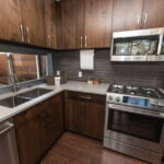 Whiskey Bend Ranch kitchen applicance and wooden cabinet