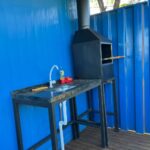 container lapinha blue outdoor kitchen