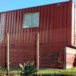 container lapinha red front window