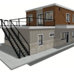 Utah Cantilevered Container Home concept back angle