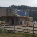 Utah Cantilevered Container Home construction cladding exterior