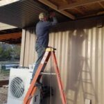 Utah Cantilevered Container Home construction eve