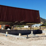 Utah Cantilevered Container Home construction placement