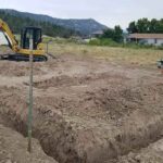 Utah Cantilevered Container Home construction trenching