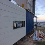 bushland beach container home construction exterior sheating