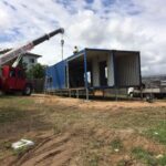 bushland beach container home construction ground floor