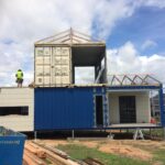 bushland beach container home construction trusses