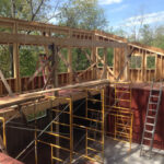 naylor container home construction framing scaffolding