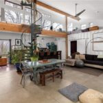 naylor container home interior spiral stairs