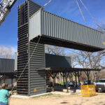 dam camp container home construction front