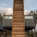 dam camp container home tower wood