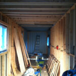 hinckle container home construction interior framing
