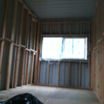hinckle container home construction window framing