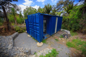 kelly tiny container home exterior angled