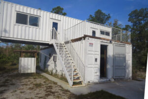 riverfront jupiter florida container home stairs