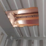 south bloomingville container cabin ceiling cut