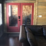 Red River Gorge Container Cabins one Red glass door design
