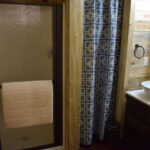 Red River Gorge Container Cabins one bathroom sink towel holder