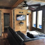 Red River Gorge Container Cabins two ceiling fan living area