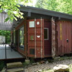 Red River Gorge Container Cabins two exterior door and deck design