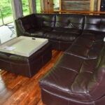 Red River Gorge Container Cabins two leather couch