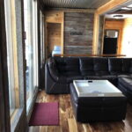 Red River Gorge Container Cabins two living area wood flooring design