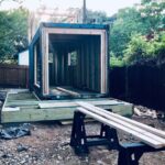 east atomic ranch shipping container construction deck.