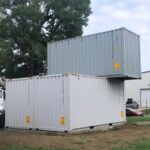 downtown lincoln container home construction stacked