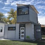downtown lincoln container home construction windows
