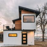 downtown lincoln container home front dusk
