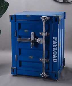 container furniture blue end table