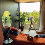 poznan riverfront cabins open curtains