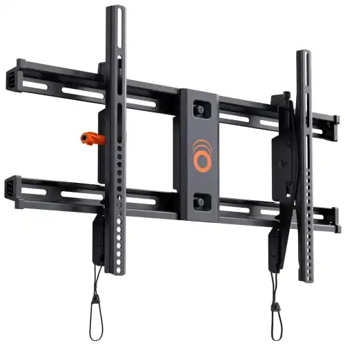 ECHOGEAR Wall Mount TV Bracket for TVs Up to 90" - Low Profile Design Tilts to Eliminate Glare - Includes Drilling Template & Can Be Leveled After Install - UL Listed for Safety
