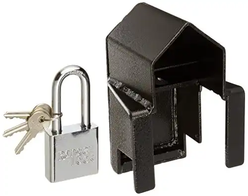Ranger Lock RGUN-0L Universal Super Extended Lock Guard with 2-Inch Hardened Steel Lock, Black