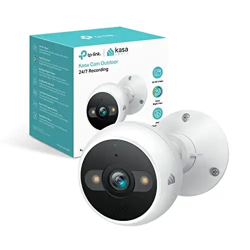 TP-Link Kasa KC420WS, 4MP 2K Security Camera Outdoor Wired, IP65, Starlight Sensor & 98 ft Night Vision, Motion/Person Detection, 2-Way Audio w/Siren, Cloud/SD Card Storage, Alexa & Google Ass...