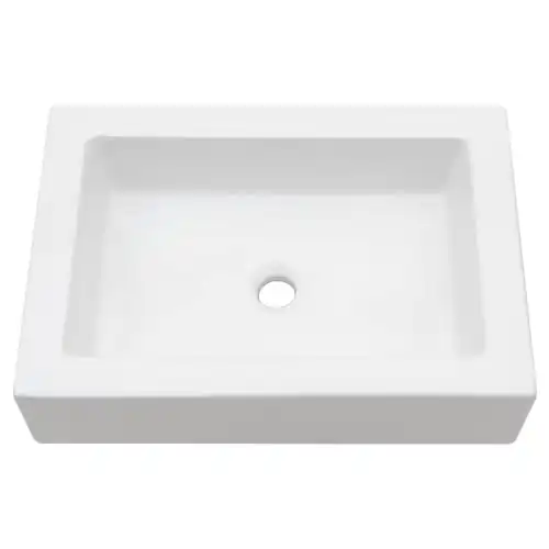 Lordear Rectangular Vessel Bathroom Sink, 22" x 16", Modern Above Counter White Porcelain