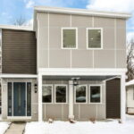 Inman Street Container House front snow