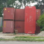 Rochester Road Container House construction stacked