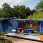 San Antonio Container Guest House deck orange chairs