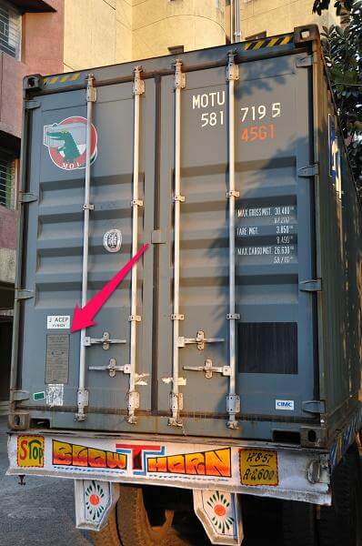 Shipping Container Consolidated Data Plate