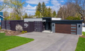 Westmont Container Home front landscape view