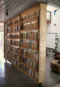 double sided bookshelf